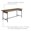 Banco 2 Lugares 110cm Est Aço Steel Quadra 27918 Vermont Artesano