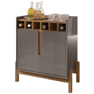 Barzinho Com 2 Portas e Adega Para Sala de Jantar 50522 Cinza Perola Cedro DCASA Barzinho Com 2 Portas e Adega Para Sala de Jantar 50522 Cinza Perola Cedro DCASA