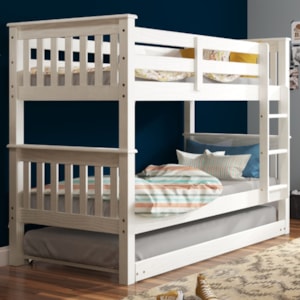 Beliche Madeira Maciça Com Cama Auxiliar 730X715B Branco Lavado Marjori