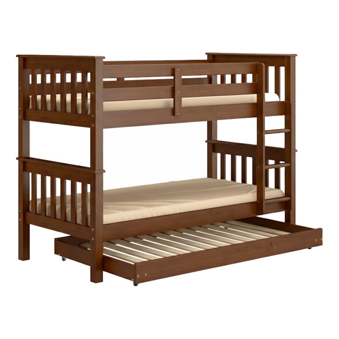 Beliche Madeira Maciça Com Cama Auxiliar 730X715EA Castanho Acetinado Marjori