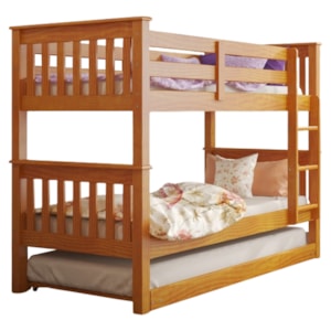 Beliche Madeira Maciça Com Cama Auxiliar 730X715LA Mel Acetinado Marjori