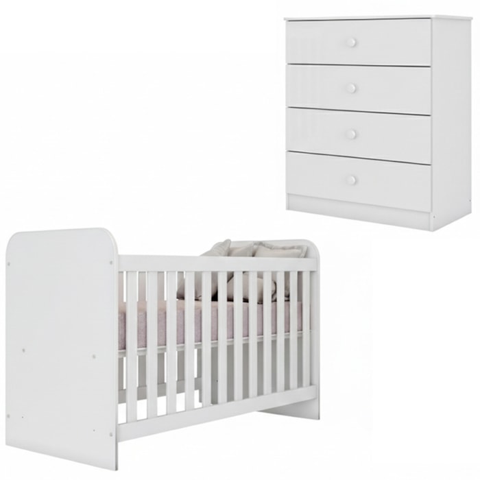 Berco Grade Fixa e Comoda 4 Gavetas Labirinto Branco Henn