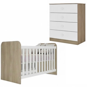 Berco Grade Fixa e Comoda 4 Gavetas Labirinto Rustico Branco Henn