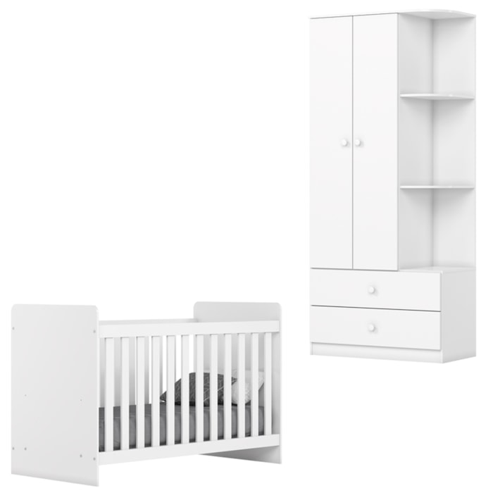 Berco Grade Fixa e Guarda Roupa 2 P 2 G Labirinto Branco Henn