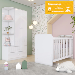 Berco Grade Fixa e Guarda Roupa 2 P 2 G Labirinto Branco Henn