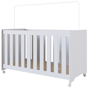 Berço Infantil Com Rodizios LA002 Branco Comm Berço Infantil Com Rodizios LA002 Branco Comm