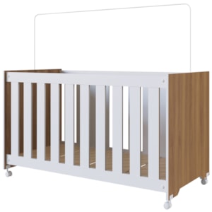 Berço Infantil Com Rodizios LA002 Nogal Manchester Branco Comm Berço Infantil Com Rodizios LA002 Nogal Manchester Branco Comm