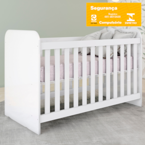 Berco Infantil Grade Fixa 133X66 cm Labirinto Branco Henn