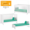 Berço Mini Cama 3 em 1 Multifuncional 133x64 cm BBI51 Branco Dtall