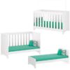 Berço Mini Cama 3 em 1 Multifuncional 133x64 cm BBI51 Branco Dtall