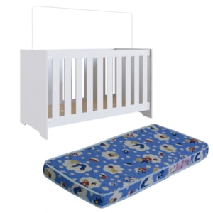 Berço Mini Cama 3X1 Com Colchao LA013 Branco Comm Berço Mini Cama 3X1 Com Colchao LA013 Branco Comm