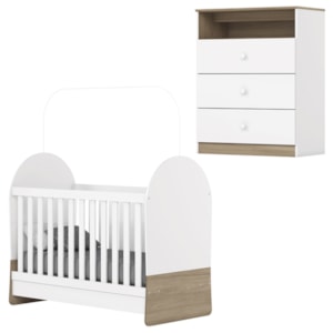 Berco Mini Cama E Comoda 3 Gavetas Magia Branco Jequitiba HP Henn