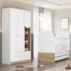 Berco Mini Cama e Guarda Roupa 3 P 2 G Magia Branco Jequitiba HP Henn