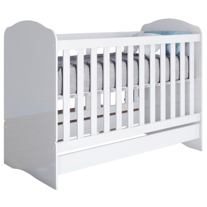 Berco Mini Cama Grade Fixa 133X68 cm Bala De Menta Branco Henn