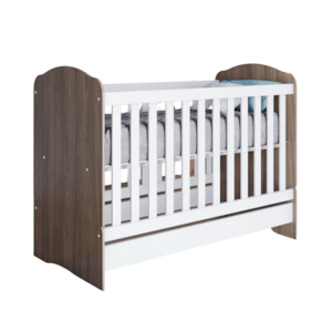 Berco Mini Cama Grade Fixa 133X68 cm Bala De Menta Rustico Branco Henn