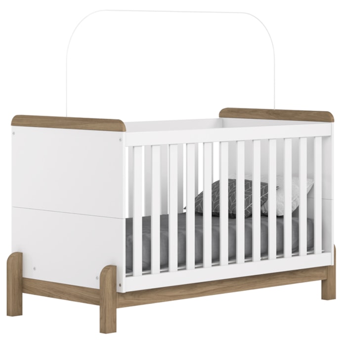 Berco Mini Cama Grade Fixa 145X76 cm Ternura Branco Jequitiba HP Henn