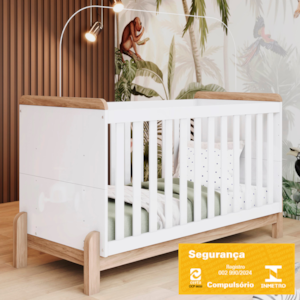 Berco Mini Cama Grade Fixa 145X76 cm Ternura Branco Jequitiba HP Henn