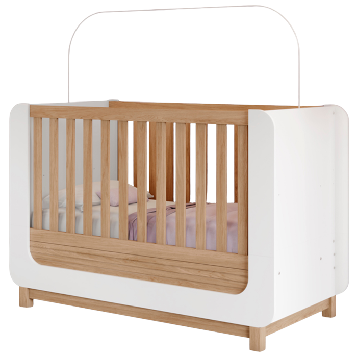 Berco Mini Cama Grade Fixa 146X78 cm Aconchego Branco Jequitiba HP Henn