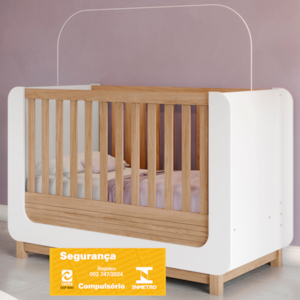 Berco Mini Cama Grade Fixa 146X78 cm Aconchego Branco Jequitiba HP Henn