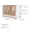 Berco Mini Cama Grade Fixa 146X78 cm Aconchego Branco Jequitiba HP Henn