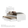 Bicama Cama Solteiro Com Cama Auxiliar MDF Luara Branco Decmade