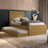 Bicama Cama Solteiro Com Cama Auxiliar MDF Luara Nature Decmade
