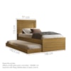 Bicama Cama Solteiro Com Cama Auxiliar MDF Luara Nature Decmade