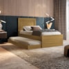 Bicama Cama Solteiro Com Cama Auxiliar MDF Luara Nature Decmade