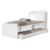 Bicama Solteiro 2 Gavetas 220X98 cm Com Bau E Cama Auxiliar MDF Branco Decmade
