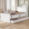 Bicama Solteiro 2 Gavetas 220X98 cm Com Bau E Cama Auxiliar MDF Branco Decmade