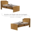 Bicama Solteiro 2 Gavetas 220X98 cm Com Bau E Cama Auxiliar MDF Nature Decmade