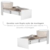 Bicama Solteiro Capitone 220X98 cm Com Bau E Cama Auxiliar MDF Branco Bege Decmade