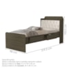 Bicama Solteiro Capitone 220X98 cm Com Bau E Cama Auxiliar MDF Castanho Bege Decmade