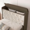 Bicama Solteiro Capitone 220X98 cm Com Bau E Cama Auxiliar MDF Castanho Bege Decmade