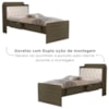 Bicama Solteiro Capitone 220X98 cm Com Bau E Cama Auxiliar MDF Castanho Bege Decmade