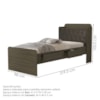 Bicama Solteiro Capitone 220X98 cm Com Bau E Cama Auxiliar MDF Castanho Nogal Decmade