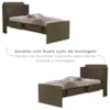 Bicama Solteiro Capitone 220X98 cm Com Bau E Cama Auxiliar MDF Castanho Nogal Decmade