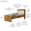 Bicama Solteiro Capitone 220X98 cm Com Bau E Cama Auxiliar MDF Nature Bege Decmade