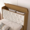 Bicama Solteiro Capitone 220X98 cm Com Bau E Cama Auxiliar MDF Nature Bege Decmade