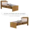 Bicama Solteiro Capitone 220X98 cm Com Bau E Cama Auxiliar MDF Nature Bege Decmade