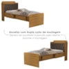 Bicama Solteiro Capitone 220X98 cm Com Bau E Cama Auxiliar MDF Nature Nogal Decmade