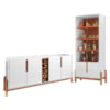 Buffet 190cm Adega 050520 E Cristaleira 4 Portas 50519 Branco Cedro DCASA