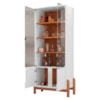 Buffet 190cm Adega 050520 E Cristaleira 4 Portas 50519 Branco Cedro DCASA