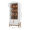 Buffet 190cm Adega 050520 E Cristaleira 4 Portas 50519 Branco Cedro DCASA