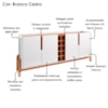 Buffet 190cm Adega 050520 E Cristaleira 4 Portas 50519 Branco Cedro DCASA