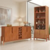 Buffet 190cm Adega 050520 E Cristaleira 4 Portas 50519 Cedro DCASA