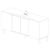 Buffet 4 Portas Sala de Jantar 160 cm 4505 Off White Pinho ARLY