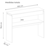 Buffet Aparador 1 Prateleira Vazada 100 Cm ARLY Branco ARLY