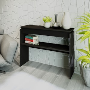 Buffet Aparador 1 Prateleira Vazada 100 Cm Preto ARLY