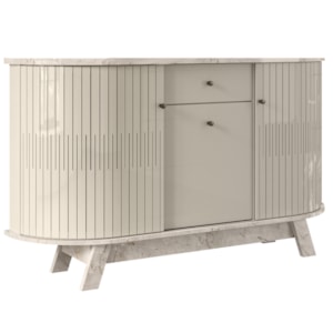 Buffet Aparador 3 Portas 136 cm Monza Calacata Off White MADETEC Buffet Aparador 3 Portas 136 cm Monza Calacata Off White MADETEC
